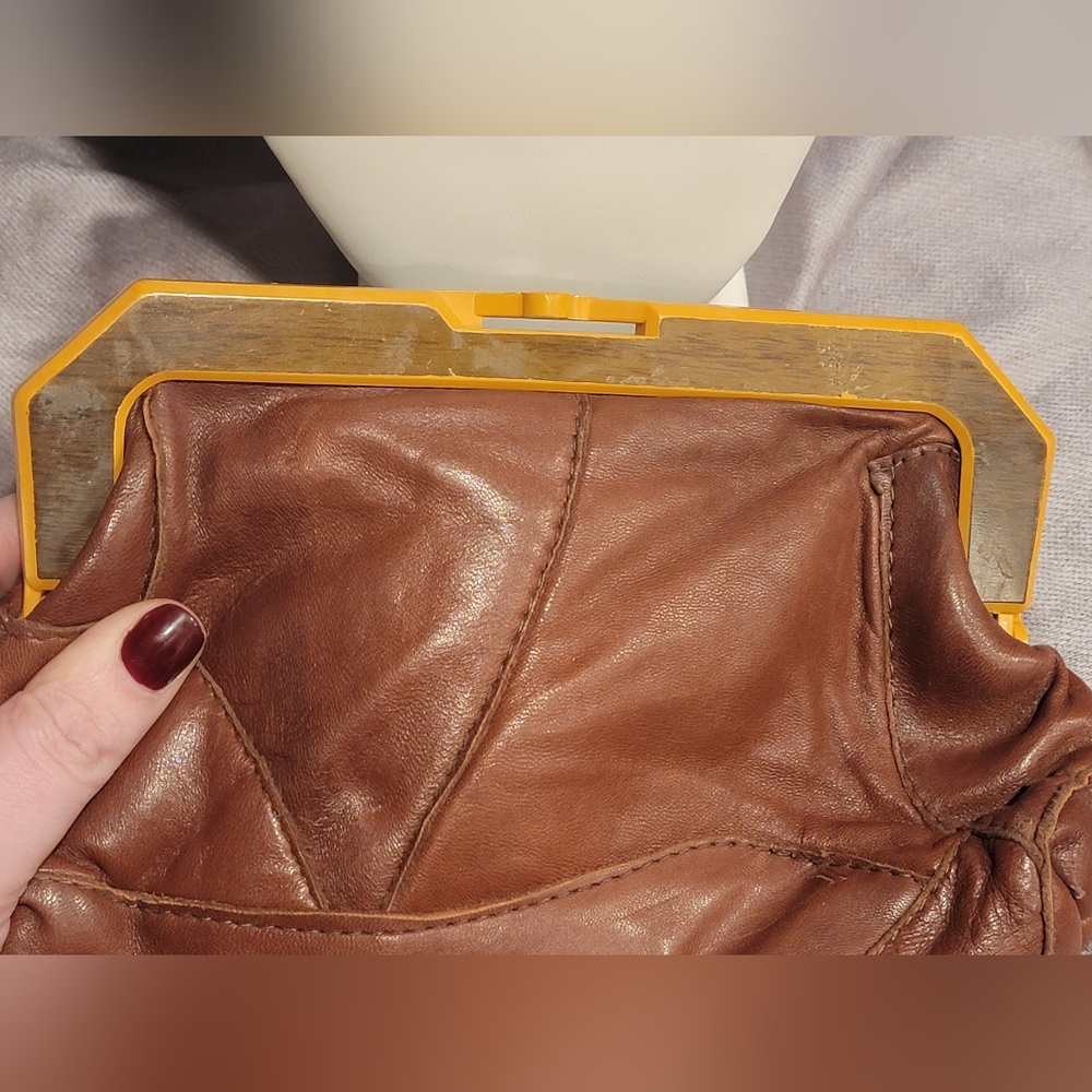 Vintage 1970s Large Patchwork Leather Clutch Purse - image 7